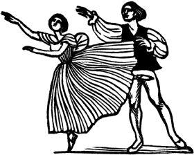 wood-engraving original print: Dancers for Mountains and Molehills by Frances Cornford